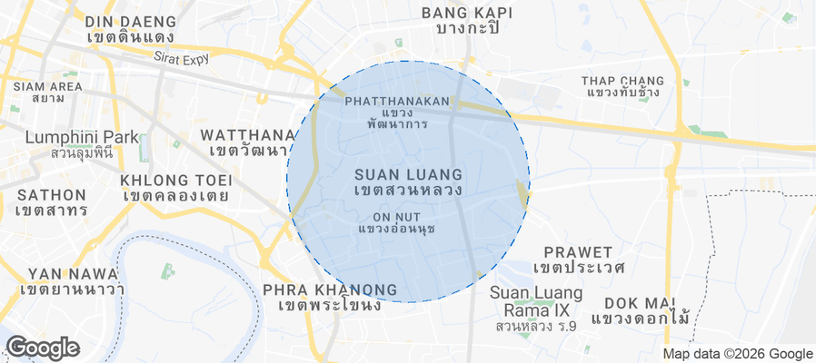 Suan Luang Airbnb map
